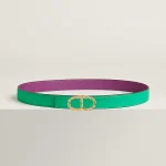 Maillon Torsade belt buckle & Reversible leather strap 24 mm